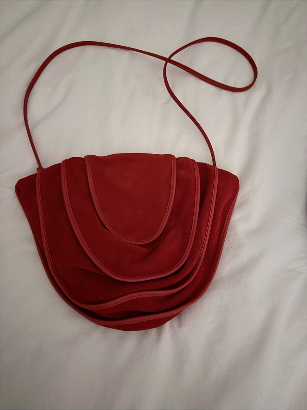 STAUD Red Layered Crossbody Bag